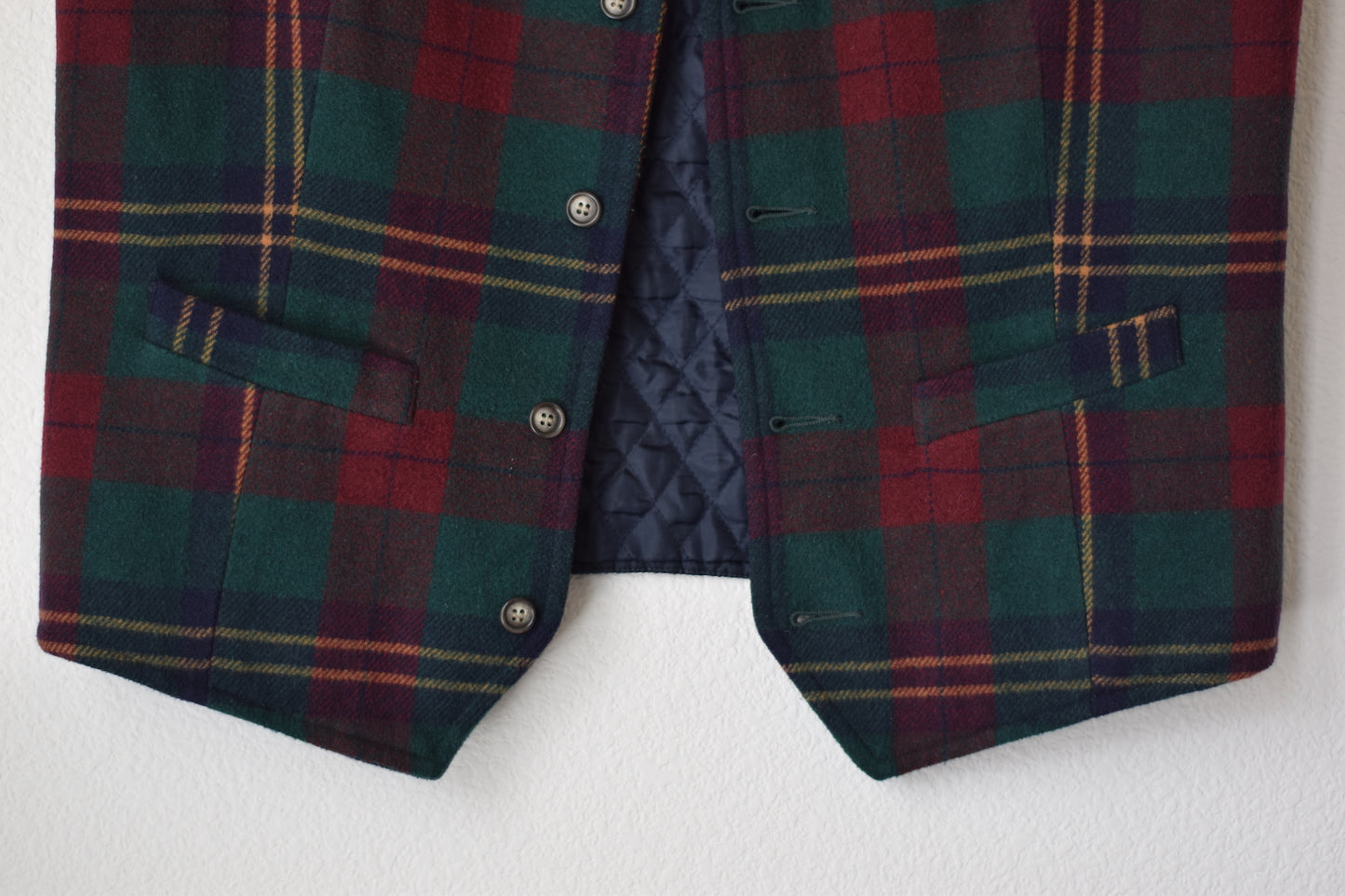 GAP recycle wool plaid quilt vest (S)