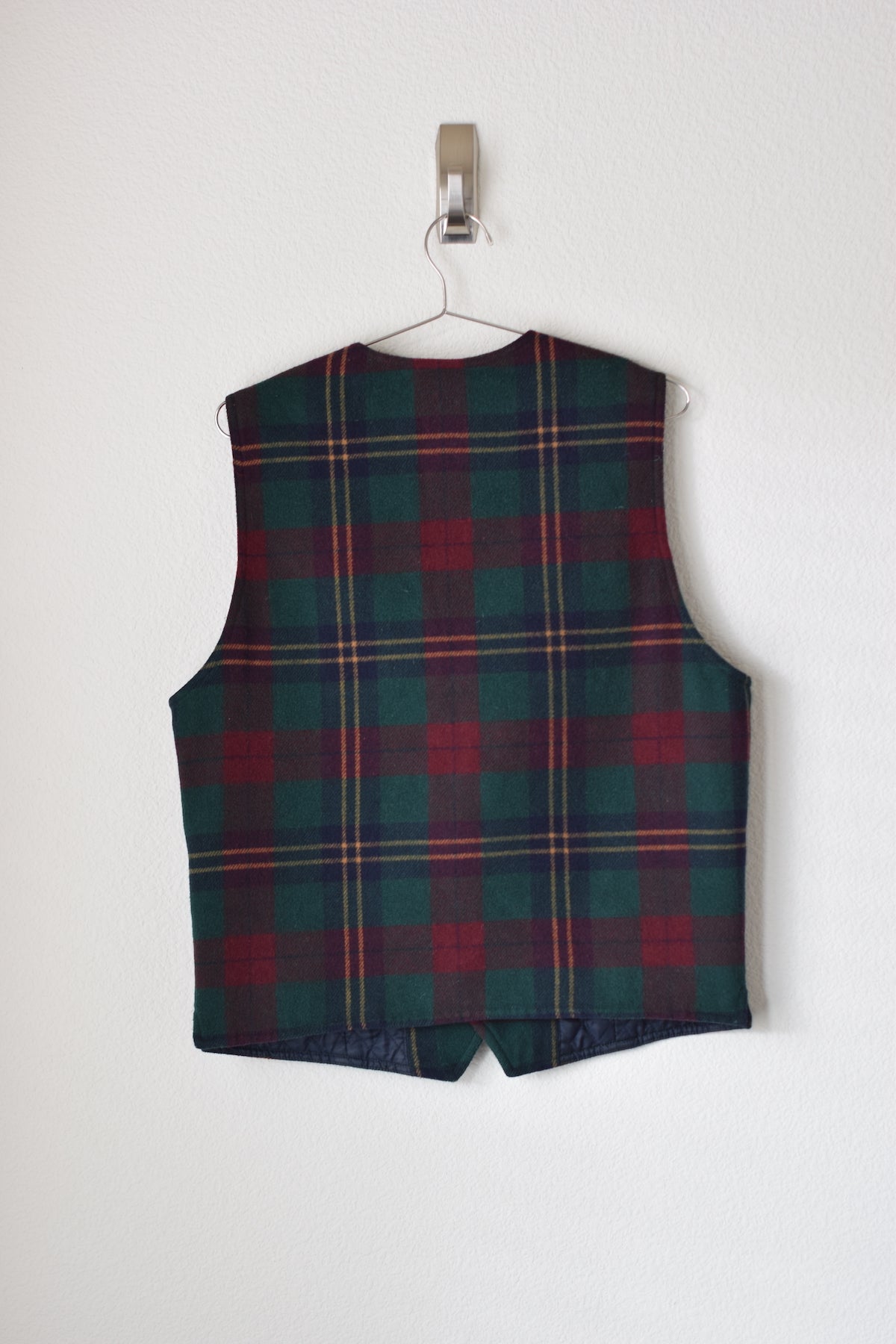 GAP recycle wool plaid quilt vest (S)