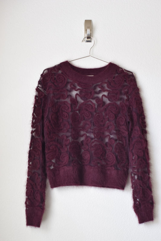 squiggly design angora blend sweater (6)