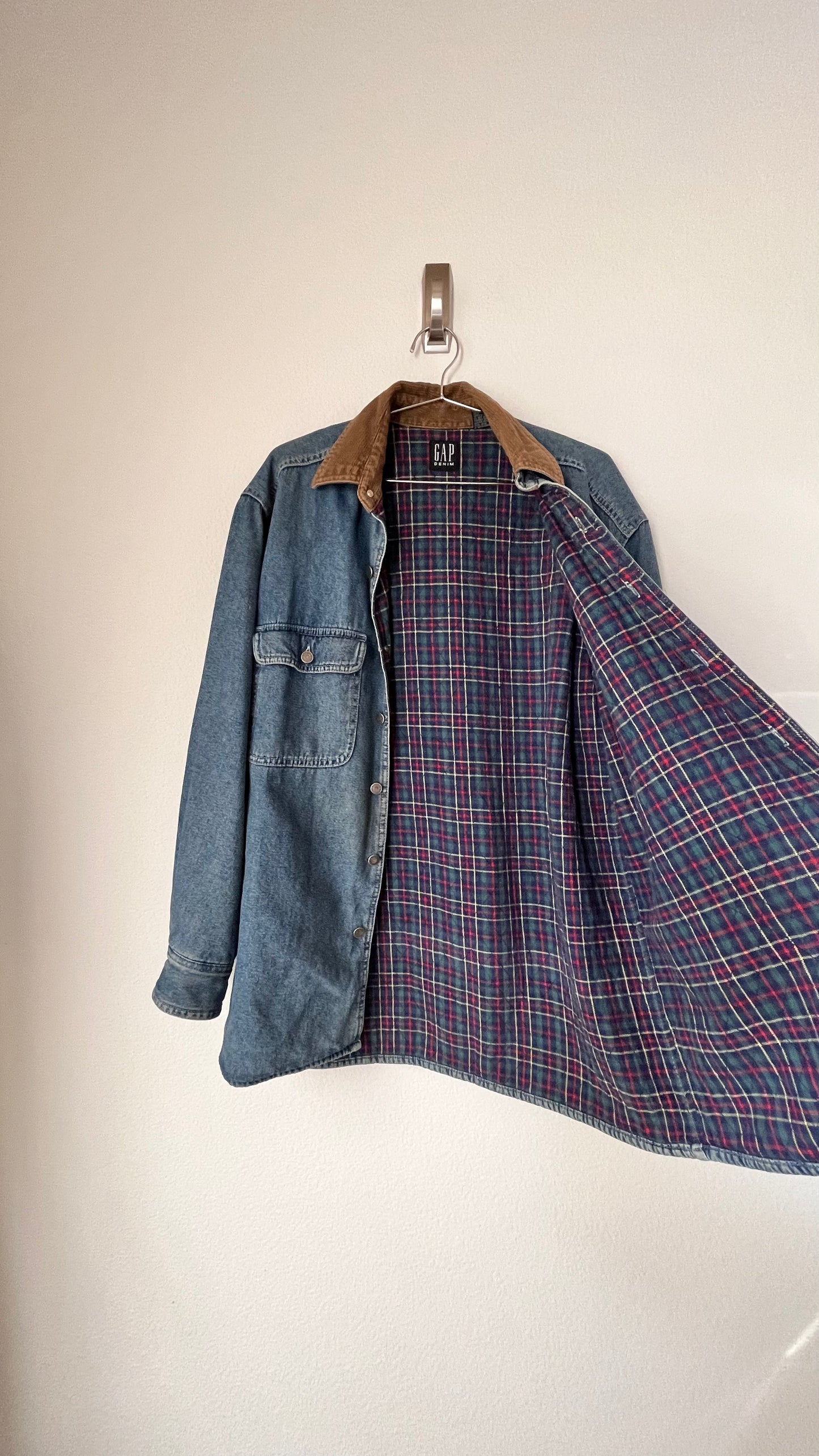 GAP DENIM flannel lined shirt/jacket (S)