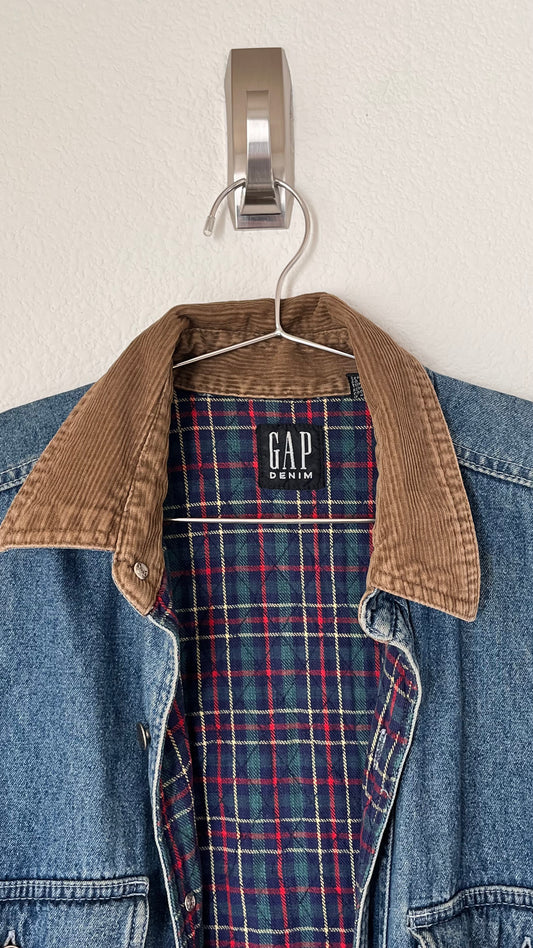 GAP DENIM flannel lined shirt/jacket (S)