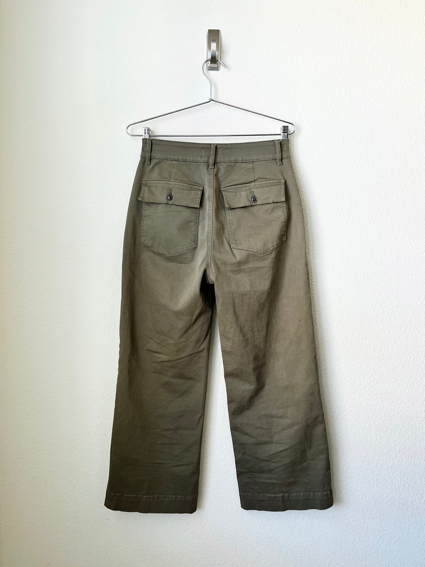 FRAME cotton twill wide leg pants (28)