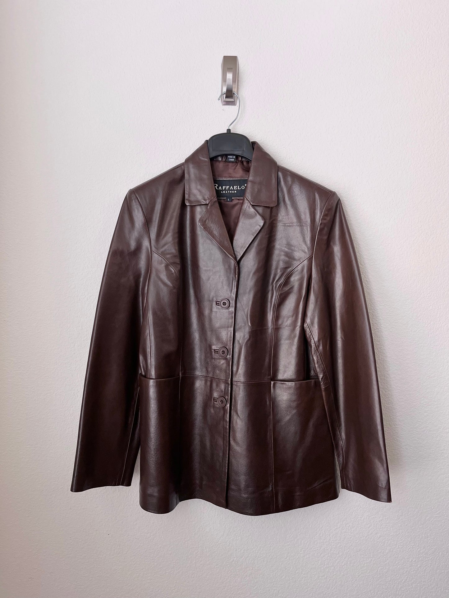 genuine leather sport coat (L)